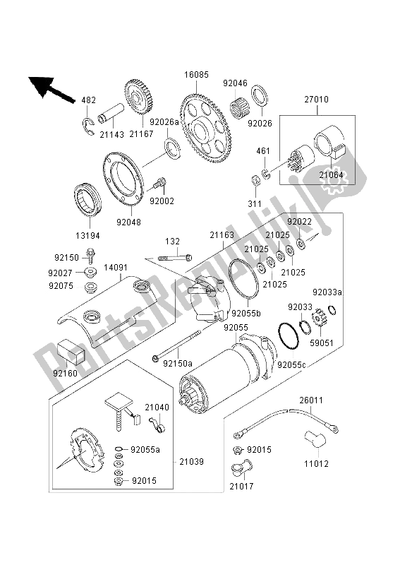 Wszystkie części do Rozrusznik Kawasaki ZR 7 750 2003