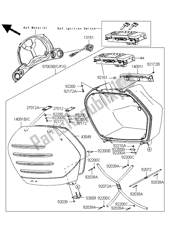 Alle onderdelen voor de Accessoire van de Kawasaki 1400 GTR 2009