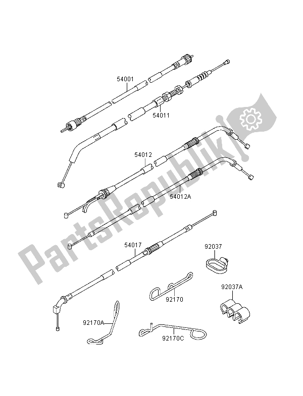 All parts for the Cables of the Kawasaki ZZR 600 1995