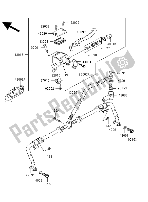 Tutte le parti per il Pompa Freno Anteriore del Kawasaki KVF 750 4X4 2006