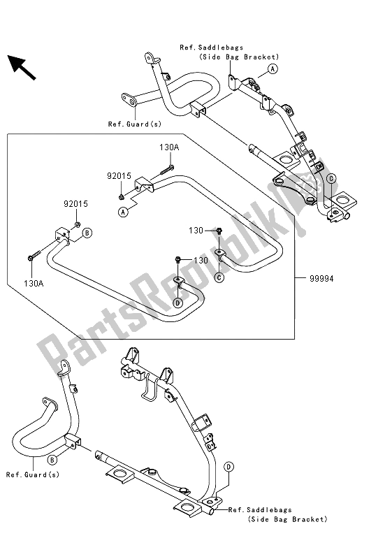 Toutes les pièces pour le Accessoire (rails De Sacoche) du Kawasaki VN 1700 Voyager Custom ABS 2013