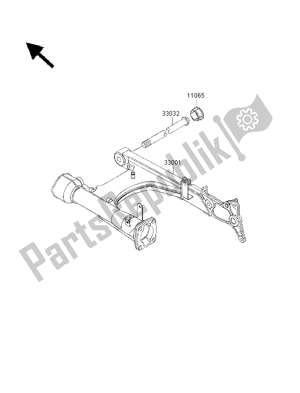 All parts for the Swingarm of the Kawasaki VN 1500 Drifter 2000