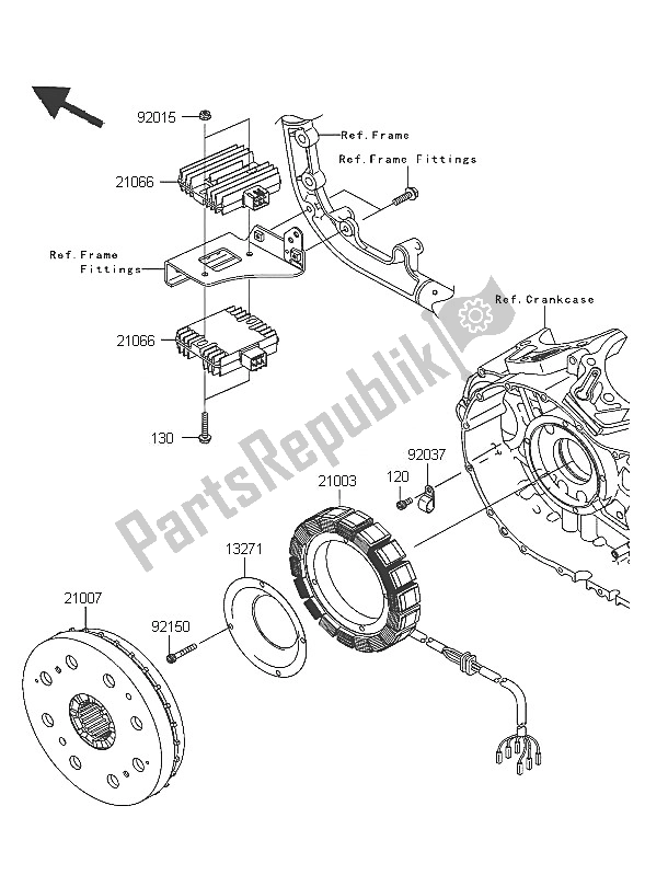Wszystkie części do Generator Kawasaki VN 2000 2005