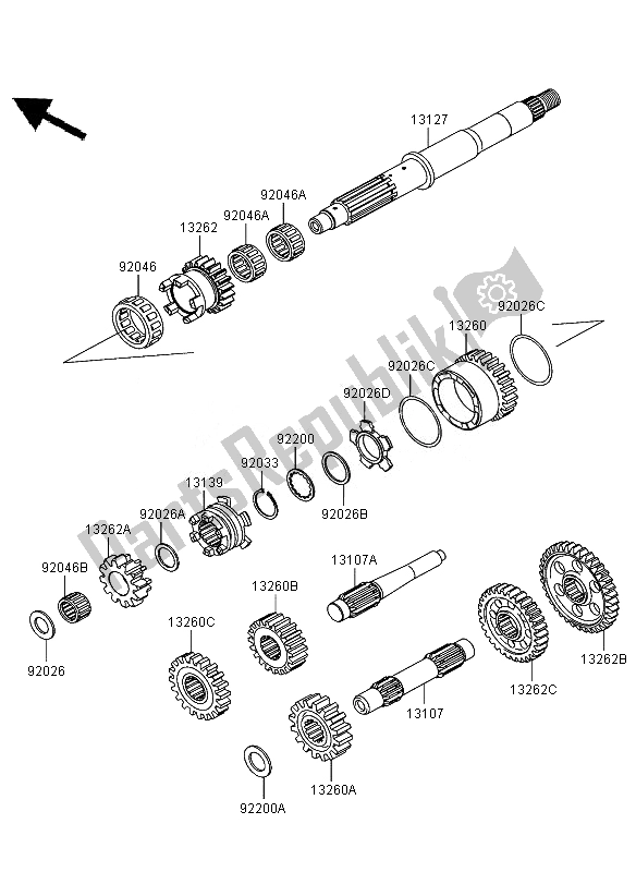 Tutte le parti per il Trasmissione del Kawasaki KVF 750 4X4 2007