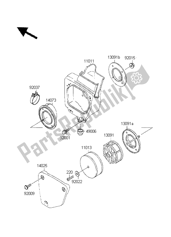 Alle onderdelen voor de Luchtfilter van de Kawasaki KX 60 1995