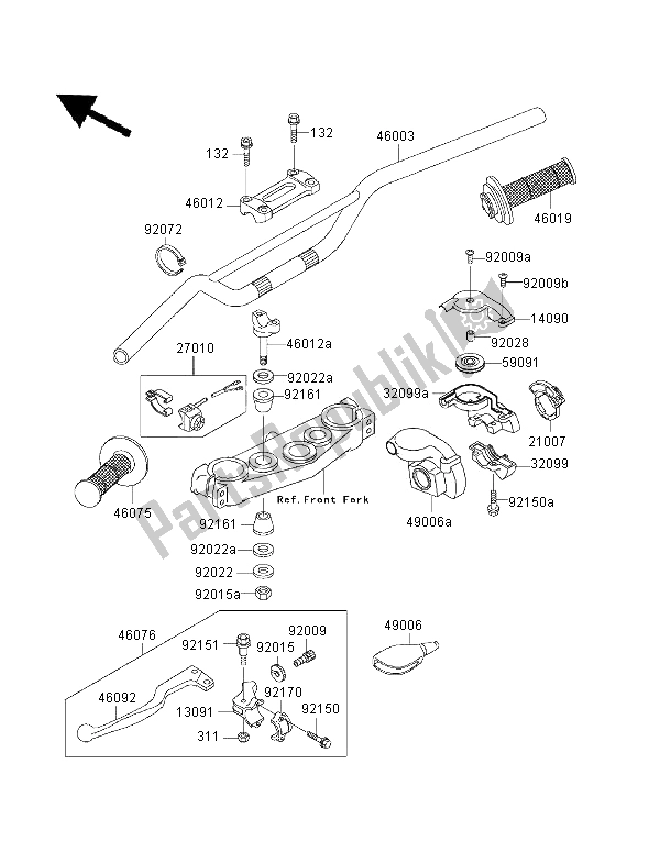 Todas las partes para Manillar de Kawasaki KX 250 2001