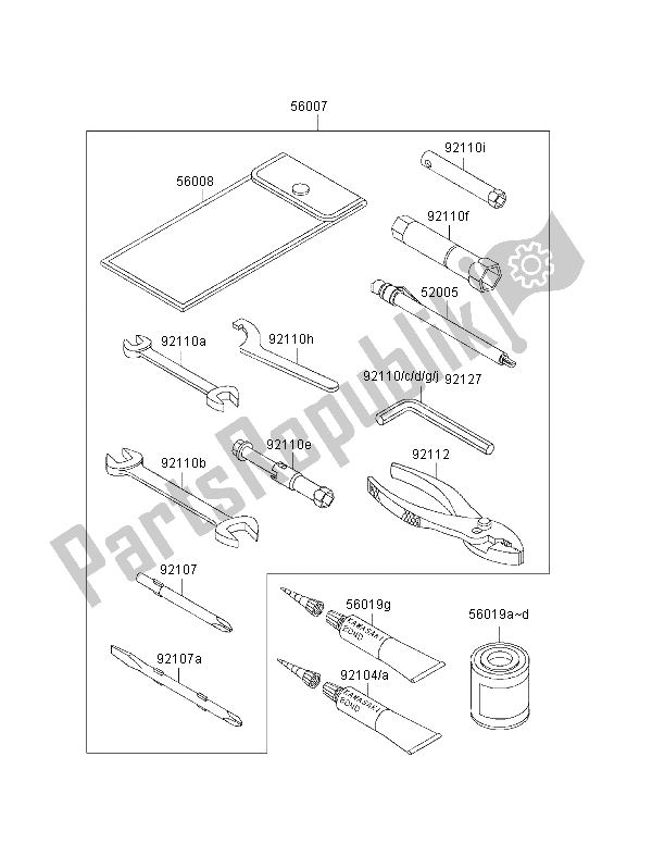 Toutes les pièces pour le Outils Propriétaires du Kawasaki ZRX 1100 1999