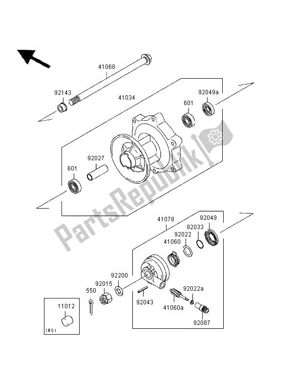 Tutte le parti per il Mozzo Anteriore del Kawasaki Eliminator 125 1999