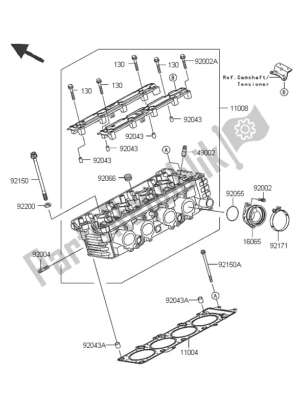 Toutes les pièces pour le Culasse du Kawasaki Z 750 2005