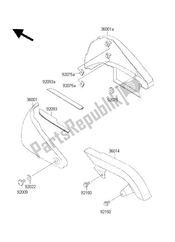 Todas las partes para Cubiertas Laterales Y Cubierta De Cadena de Kawasaki VN 800 Classic 2001