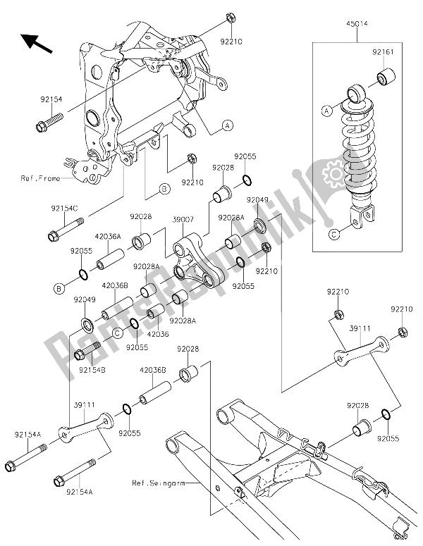 Tutte le parti per il Sospensione E Ammortizzatore del Kawasaki Z 250 SL 2015