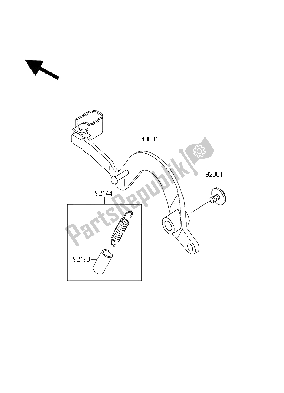 Tutte le parti per il Pedale Del Freno del Kawasaki KDX 200 1999