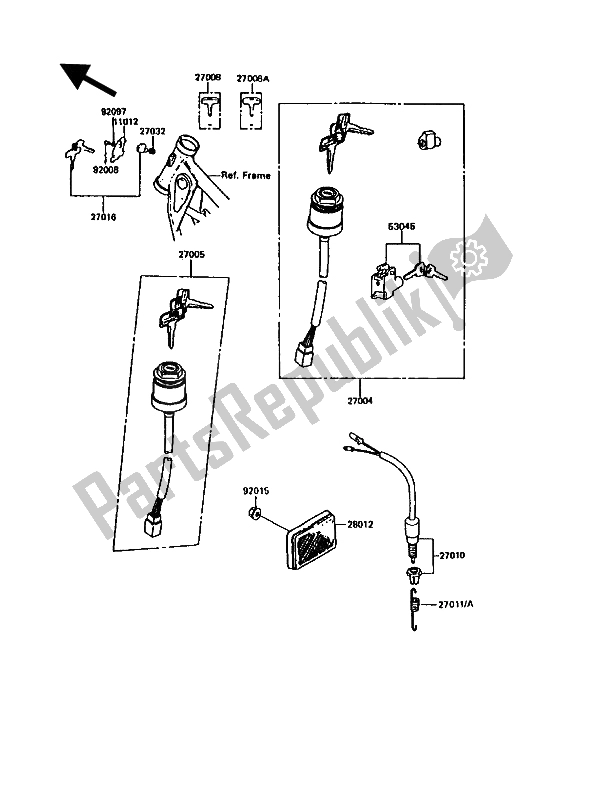 Tutte le parti per il Interruttore Di Accensione del Kawasaki KE 100 1994