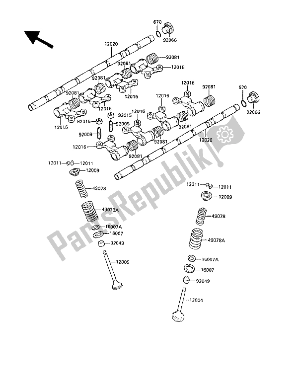 Tutte le parti per il Valvola (s) del Kawasaki ZL 1000 1987