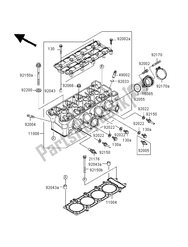 Todas las partes para Cabeza De Cilindro de Kawasaki Ninja ZX 9R 900 1999