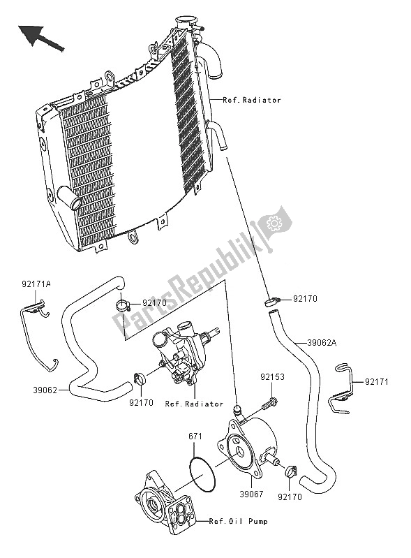 Todas las partes para Enfriador De Aceite de Kawasaki Ninja ZX 10R 1000 2005