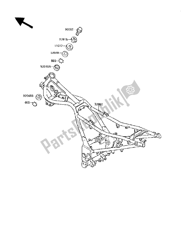 Alle onderdelen voor de Kader van de Kawasaki GPX 250R 1989