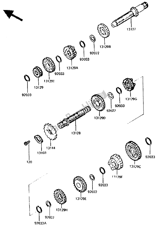 Tutte le parti per il Trasmissione del Kawasaki KMX 200 1988