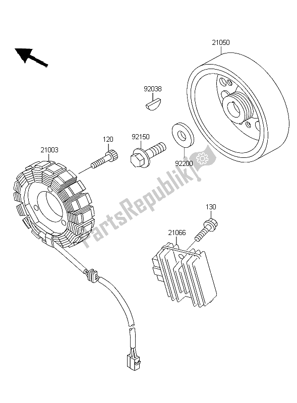 Tutte le parti per il Generatore del Kawasaki ZZR 600 2004