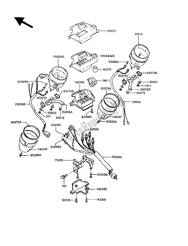 Todas las partes para Medidor (es) de Kawasaki LTD 450 1989