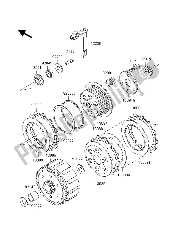 Tutte le parti per il Frizione del Kawasaki KLX 250R 1996