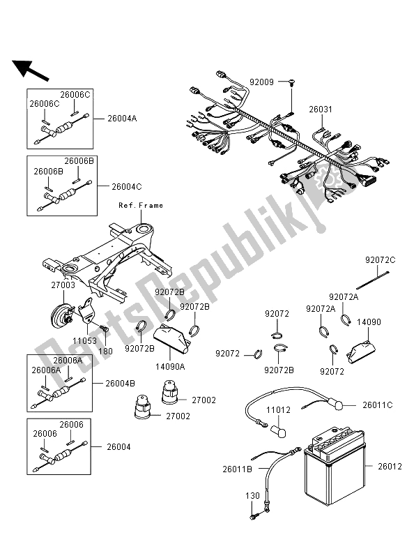 Toutes les pièces pour le Châssis équipement électrique du Kawasaki KVF 360 4X4 2006