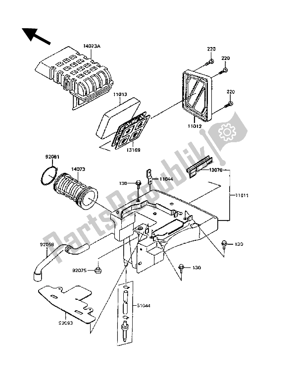 Todas as partes de Filtro De Ar do Kawasaki KLR 600 1988