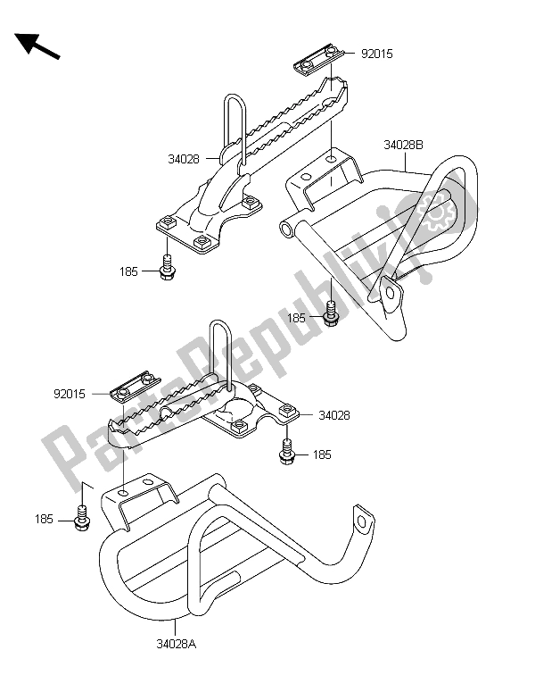 All parts for the Footrests of the Kawasaki KLF 300 4X4 2006