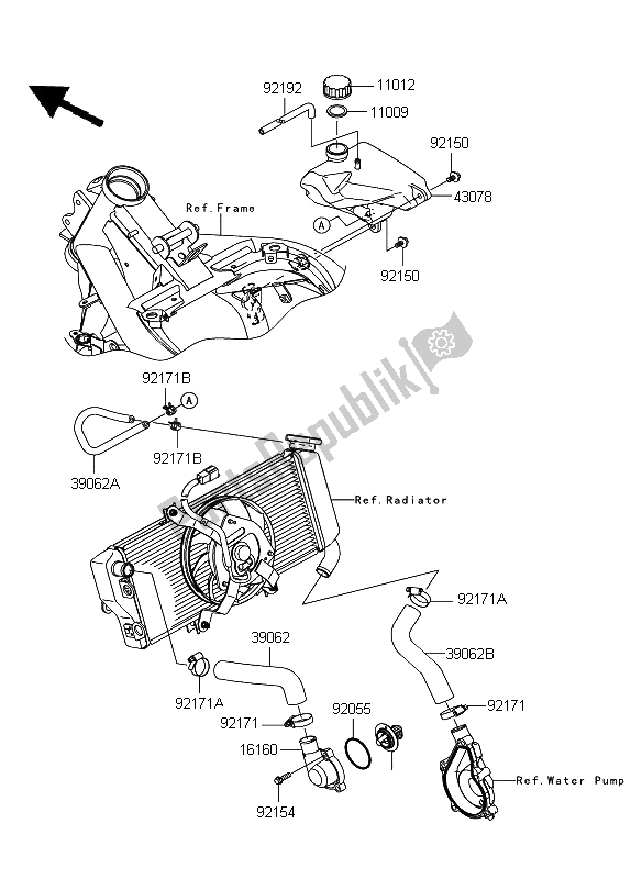 Toutes les pièces pour le Conduite D'eau du Kawasaki ER 6F ABS 650 2009