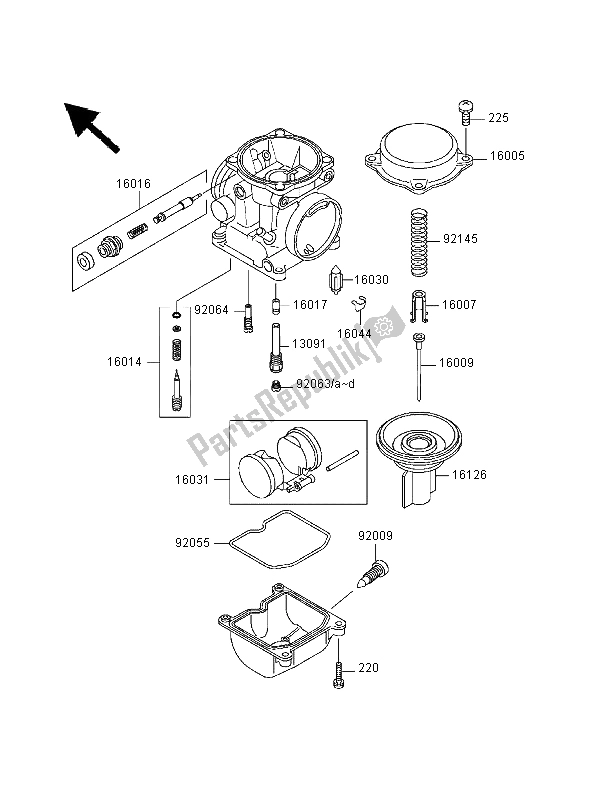 Tutte le parti per il Parti Del Carburatore del Kawasaki ER 500 1999