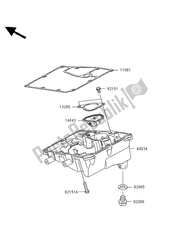 Alle onderdelen voor de Olie Pan van de Kawasaki ER 6N ABS 650 2008