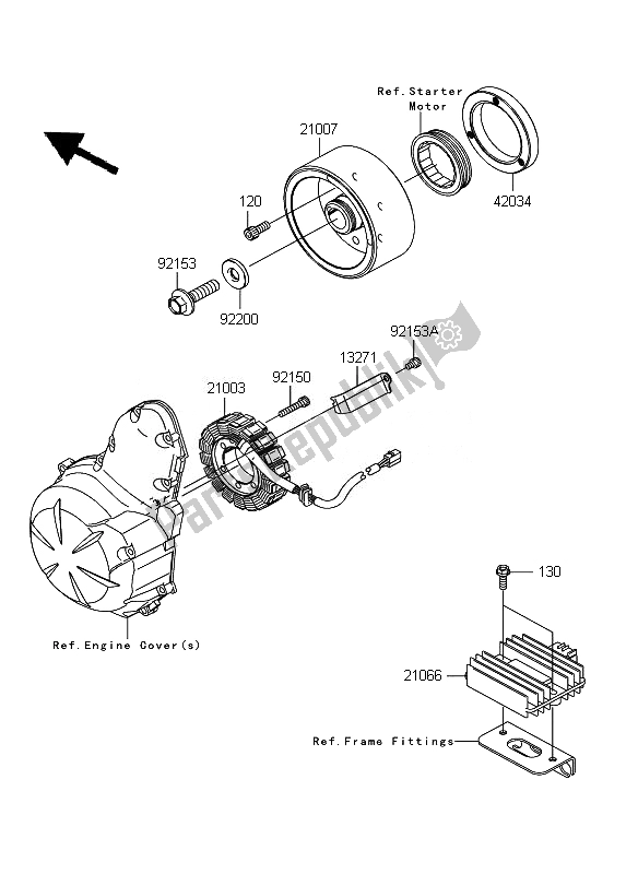 Todas las partes para Generador de Kawasaki ER 6F 650 2010