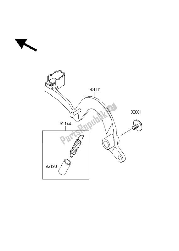 Toutes les pièces pour le Pédale De Frein du Kawasaki KDX 200 1996