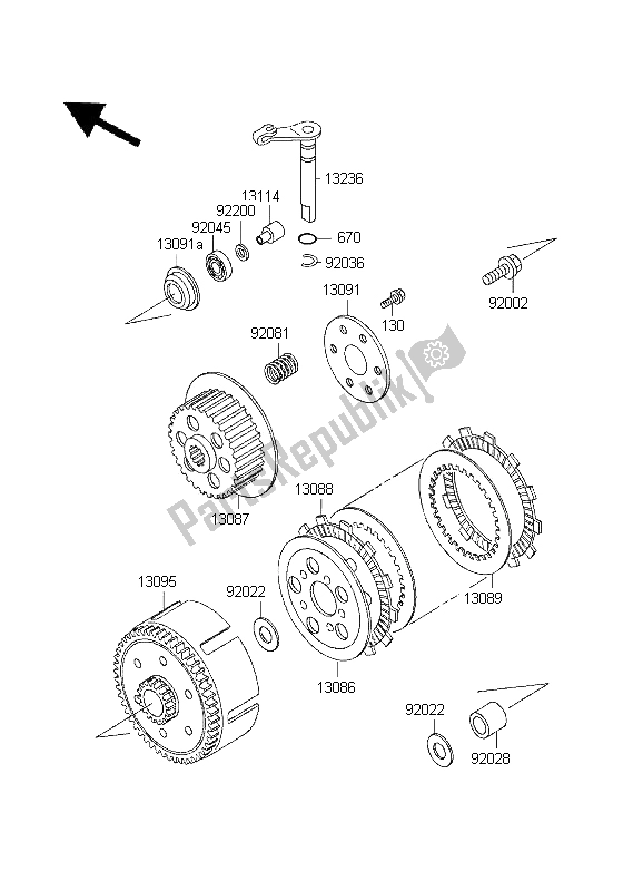 Toutes les pièces pour le Embrayage du Kawasaki KX 60 1995