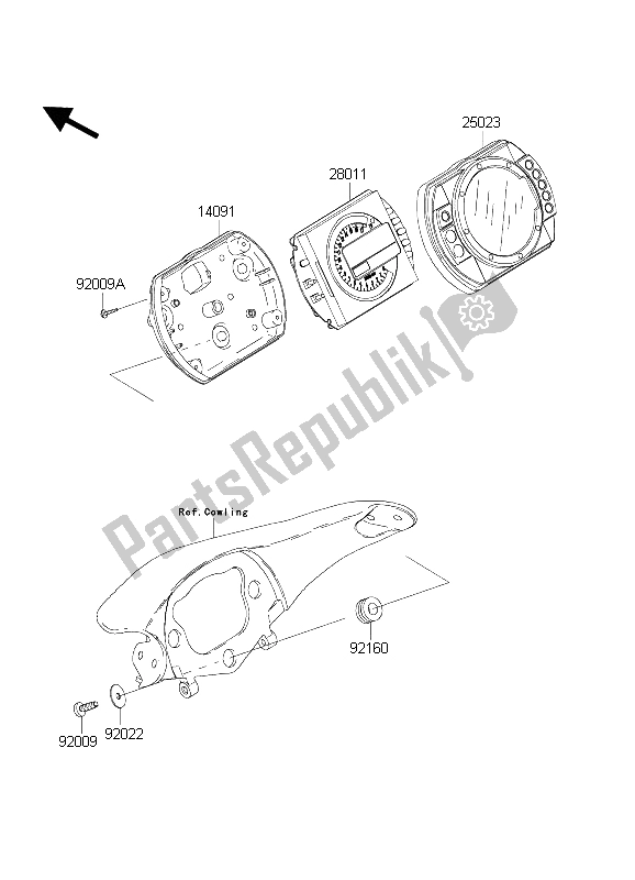 All parts for the Meter(s) of the Kawasaki Ninja ZX 6 RR 600 2004