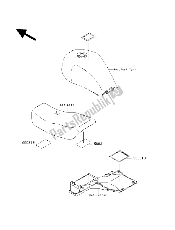 Tutte le parti per il Etichette del Kawasaki Zephyr 750 1997