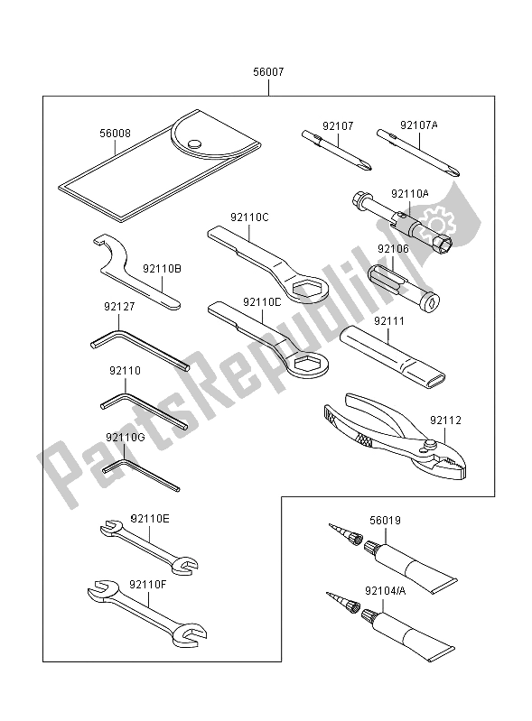 All parts for the Owners Tools of the Kawasaki Versys 650 2008