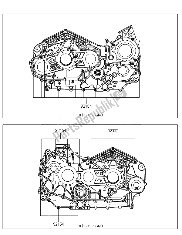 Toutes les pièces pour le Modèle De Boulon De Carter du Kawasaki VN 1700 Classic Tourer ABS 2014