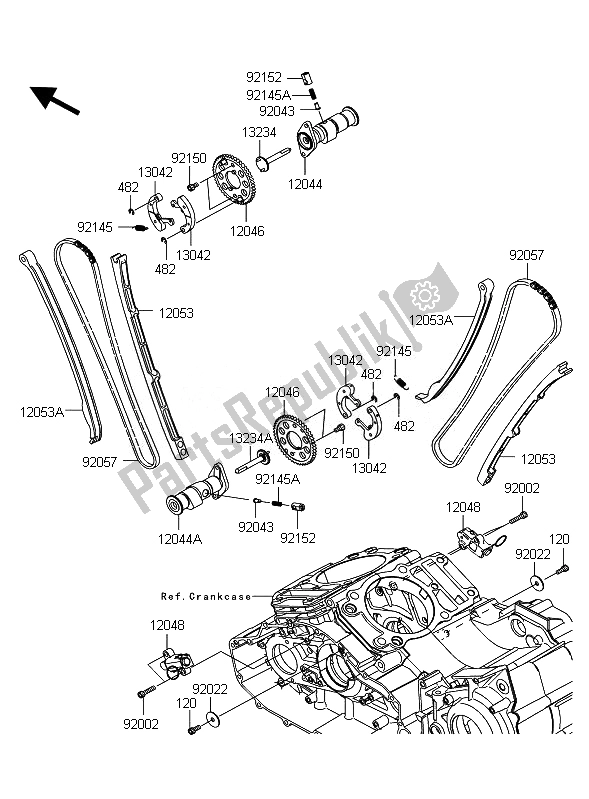 All parts for the Camshaft & Tensioner of the Kawasaki VN 1700 Classic Tourer ABS 2011