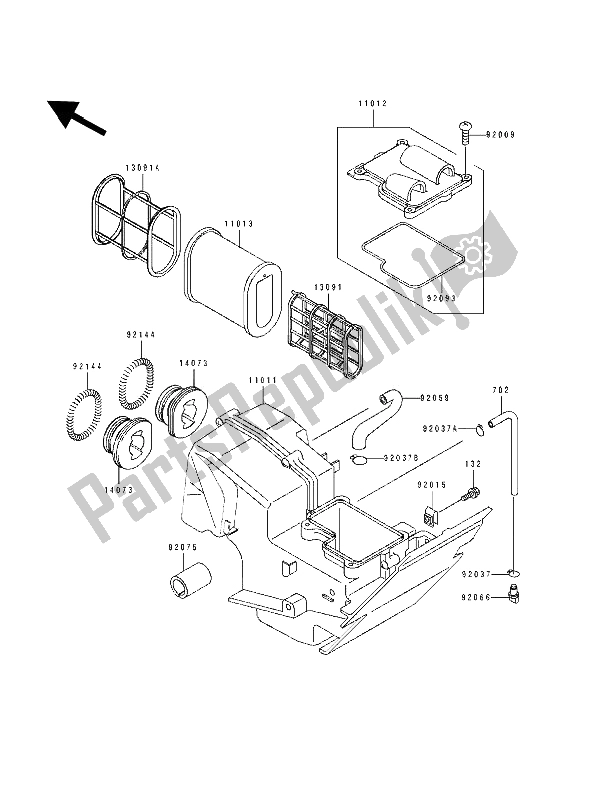 Tutte le parti per il Filtro Dell'aria del Kawasaki EL 250E 1992