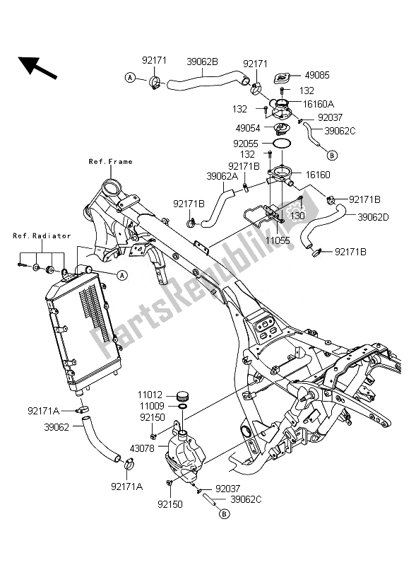 All parts for the Cooling of the Kawasaki VN 1700 Classic Tourer ABS 2011