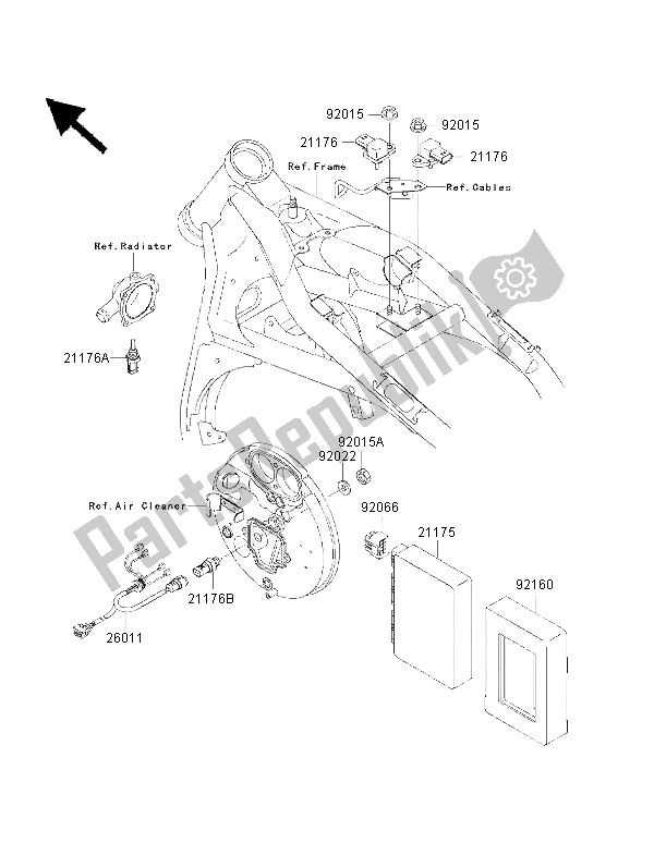 Alle onderdelen voor de Brandstof Injectie van de Kawasaki VN 1500 Drifter 2002