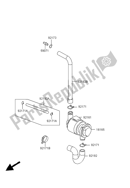 Wszystkie części do Uk? Ad Odparowania Paliwa Kawasaki KVF 300 2012
