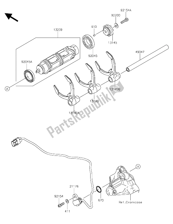 Todas las partes para Tambor De Cambio De Marcha Y Horquilla (s) De Cambio de Kawasaki Ninja H2R 1000 2015