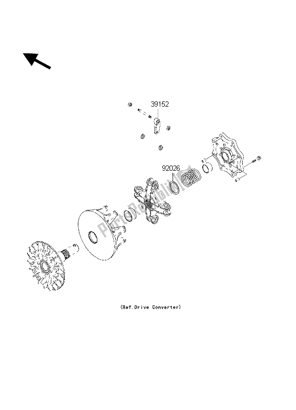 Toutes les pièces pour le Pièces Optionnelles (convertisseur D'entraînement) du Kawasaki KVF 650 Prairie 2002