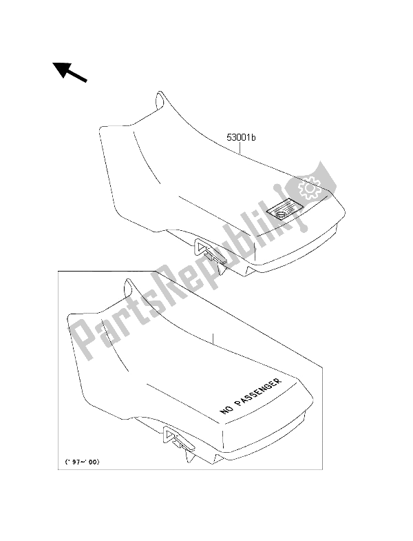 Tutte le parti per il Posto A Sedere del Kawasaki KLF 300 2001