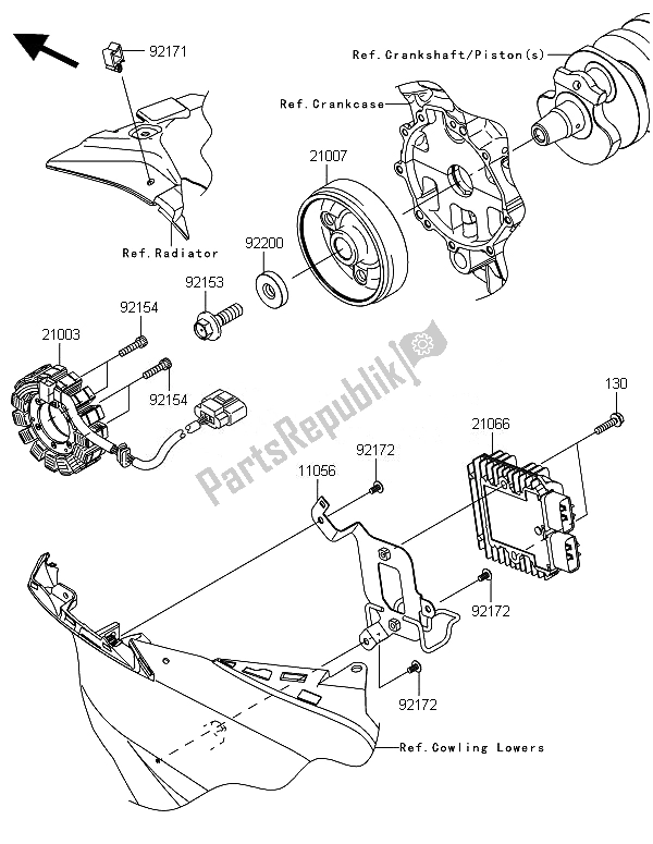 Alle onderdelen voor de Generator van de Kawasaki Ninja ZX 6R ABS 600 2014