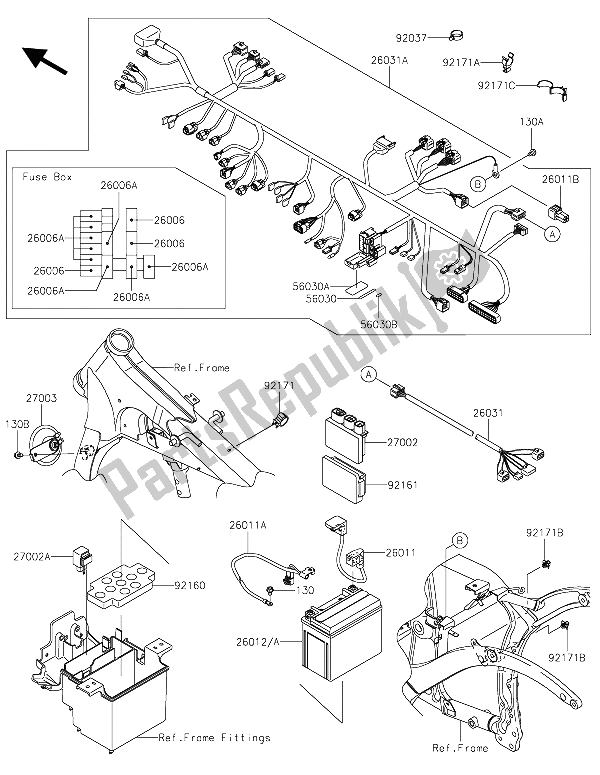 All parts for the Chassis Electrical Equipment of the Kawasaki Vulcan 900 Classic 2015