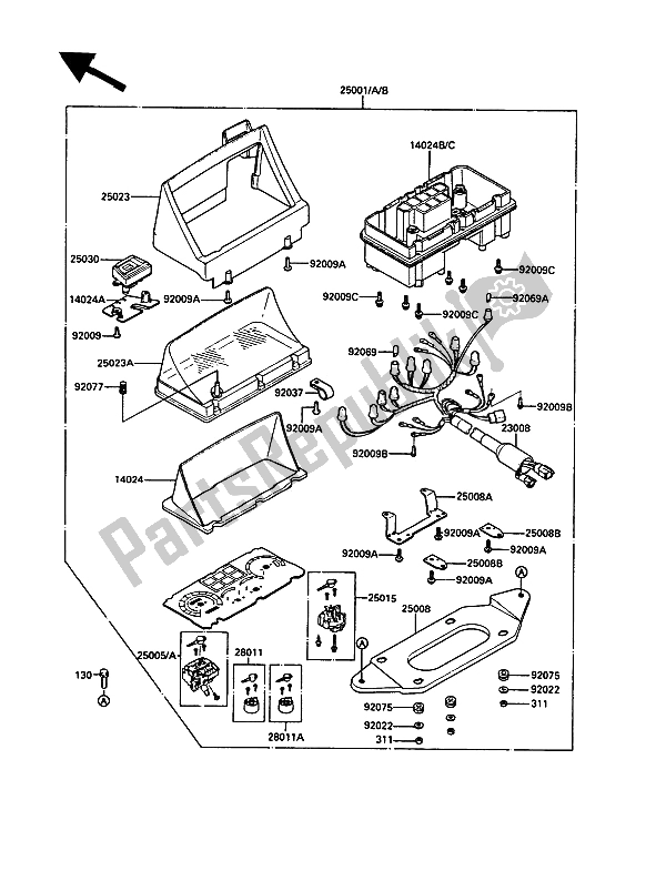 Alle onderdelen voor de Meter van de Kawasaki 1000 GTR 1991