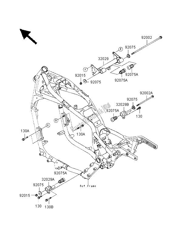 All parts for the Frame Fittings of the Kawasaki VN 1500 Classic 1998